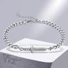 Vnox Coole Dolcharmbänder für Männer Frauen, Nie verblassendes Edelstahl Kubanische Kette Armband, Punk Rock Junge Schwert Dolch Armband
