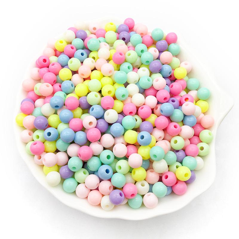 

50g Mix of Acrylic Butterfly, Heart, Round Loose Beads for DIY Macaron Color Bracelets & Necklaces.