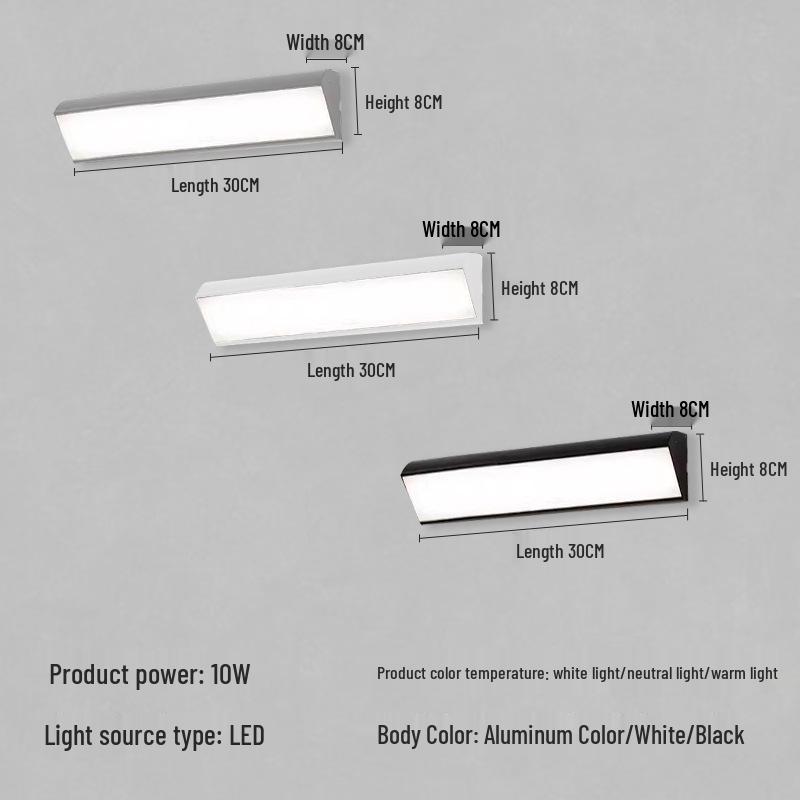 

Современный минималистичный светодиодный водонепроницаемый настенный светильник для наружных пространств: Внутренний двор, Вилла, Коридор отеля, Балкон White Light (6000K)