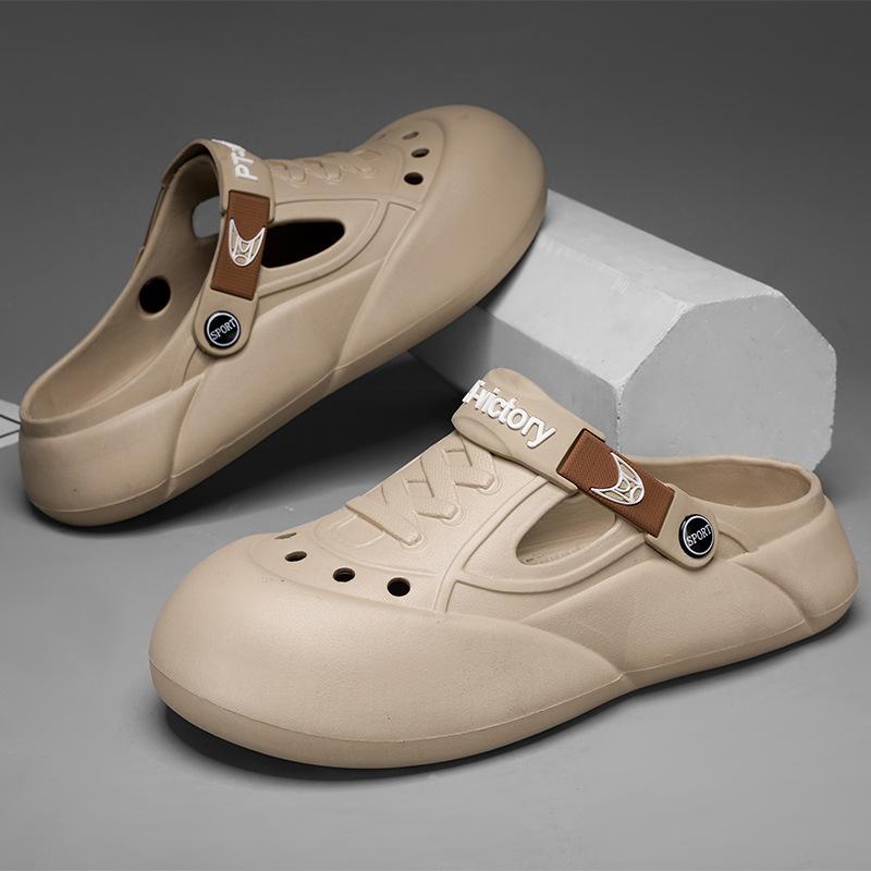 Hole shoes men's summer wear new casual slippers platform sandals men's beach shoes bag head sandals