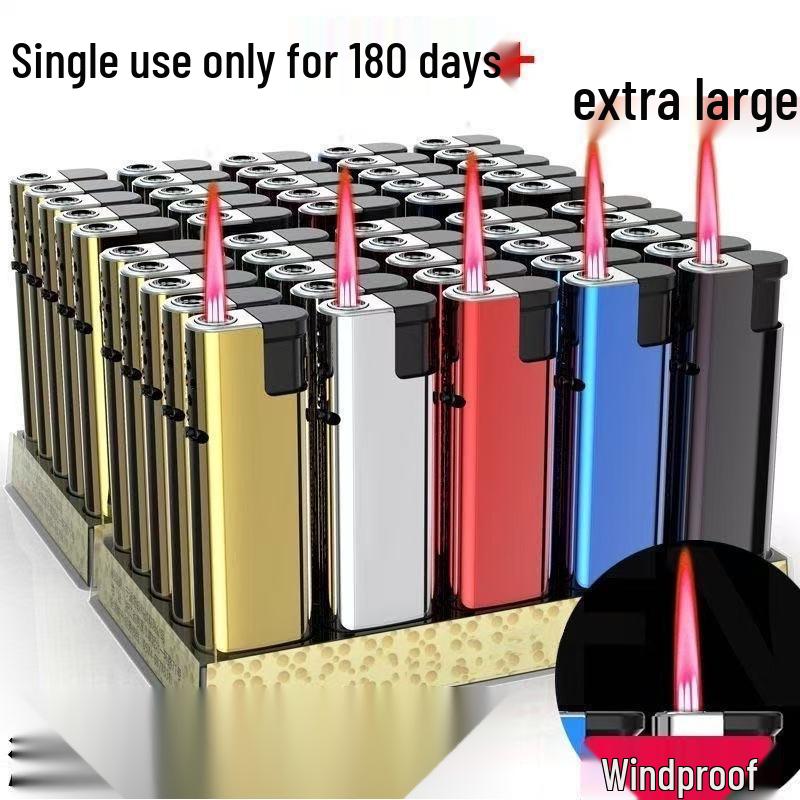 Large Windproof Blue Flame Household Lighter - Durable, Direct Jet