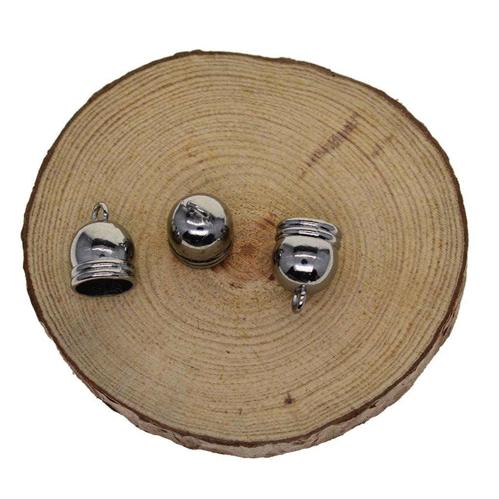 50pcs 10mm Bell End Cap Mesh Kumihimo Cord Tassel DIY Making Black