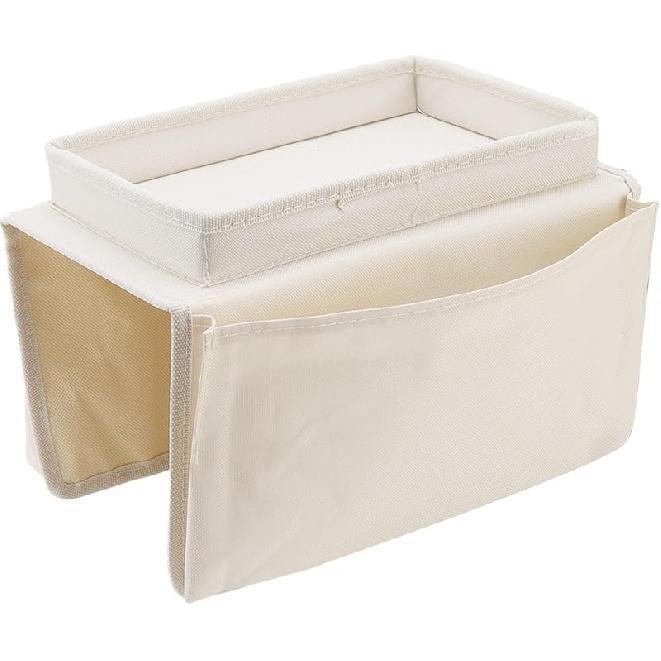 Sofa Tray Table Clip on Side Table, Foldable Sofa Arm Table Detachable Armrest Tray for Eating and Drink (Beige) бежевый