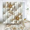 Elegant Bouquet Of Fantastic White Flowers 3D Style Shower Curtain Bathroom Curtain With Bath Rug Carpet Set Floral Home Decor