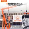Hydraulic Long Ram Jack, 8 Ton Engine Hoist Cylinder with Single Piston Pump And Clevis Base, Hydraulic Ram Cylinder for Engine Lift Hoists, Hydraulic