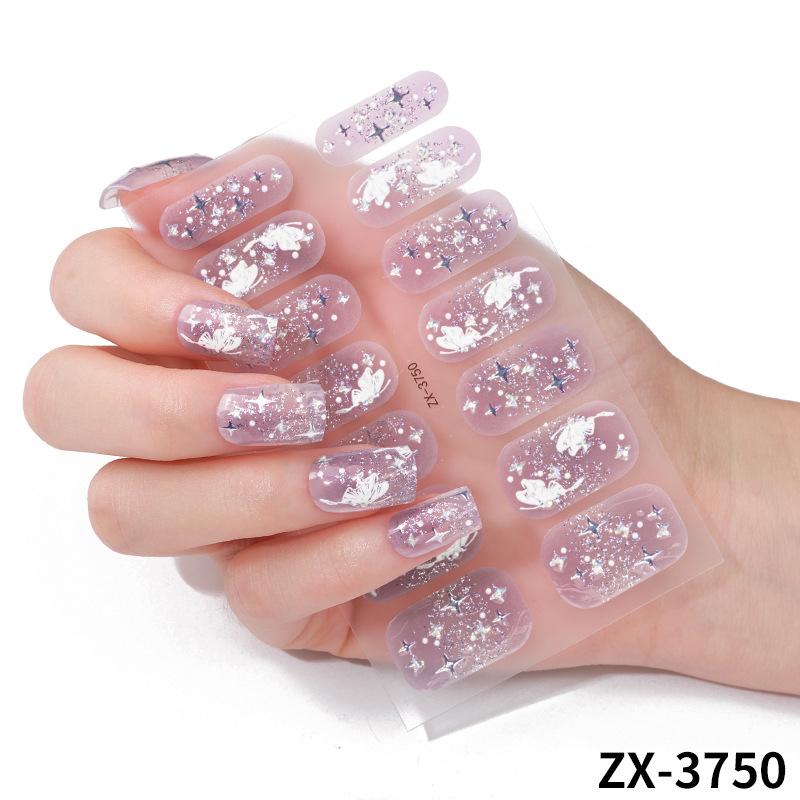 Nail Art Stickers 3D Color Diamond Smudged Nail Polish Film Nail Art Stickers INS Waterproof Nail Stickers