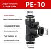 Pneumatic PU Quick Connect Three-Way Straight and Reducing Air Hose Adapter 4/6/8/10/12mm