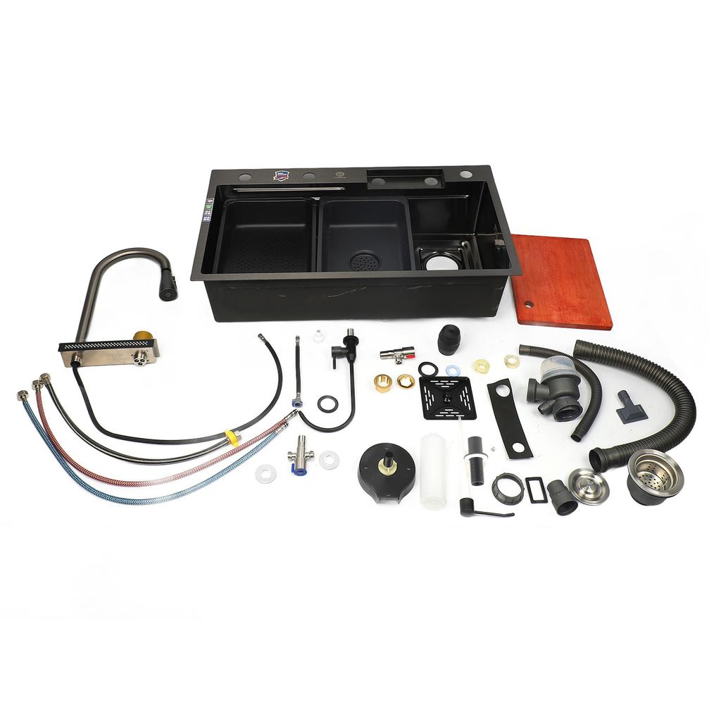 1 Set Kitchen Sink Professional Modern Simple Style Thickened Large Capacity Undermount Stainless Steel Sink for Home Kitchen