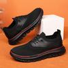 Men's Breathable Mesh Walking Shoes Lightweight Non-slip Casual Sneakers Platform Loafers with Leather Accents