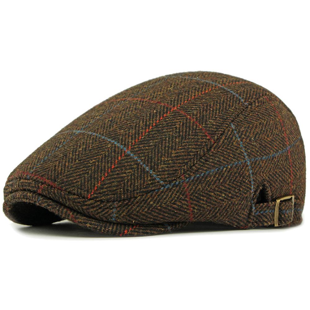 HT4839 Mens Berets Striped Artist Painter Wool Beret Hats Ivy Flat Cap Women Thick Warm Autumn Winter Hat Male Female Beret Caps