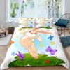 Kids Cartoon Rabbit Carrot King Queen Duvet Cover Boys Girls Cute Bunny Bedding Set Animal Quilt Cover Polyester Comforter Cover