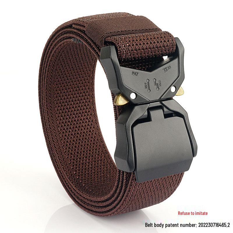 Męski pas taktyczny z aluminiową klamrą szybkozapinającą i elastycznym nylonowym płótnem