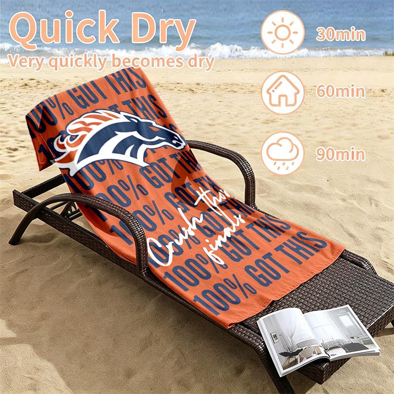 Denver Broncos Beach towels also serve as bath towels summer essential a musthave for the outdoors the beach and the pool