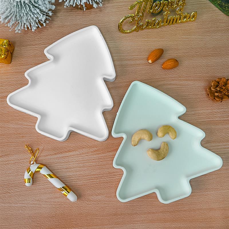 Christmas Series Fruit Tray Silicone Molds Plaster Epoxy Resin Casting Molds Snacks Nuts Storage Tray Christmas Ornaments