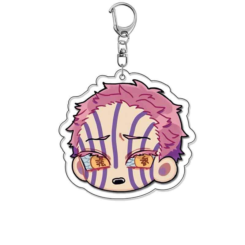 Demon Slayer Kimetsu No Yaiba Nekonečný hrad Akrylový klíčenka Doplňky Přívěsek na tašku Vynalézavá Akaza Akční figurka Figurka Hračky