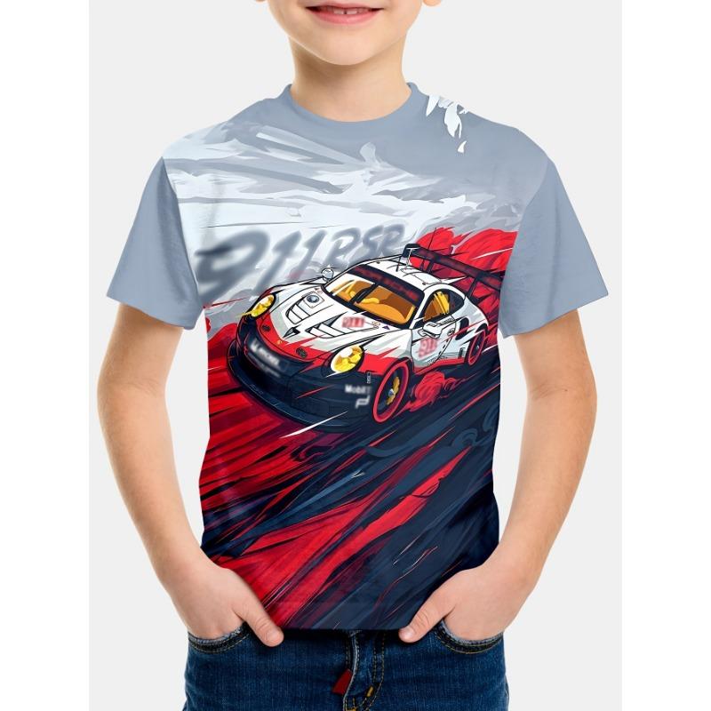 Children's T-shirt 3d horse year printed round neck short sleeve upper