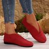 2025 Women's New Slip-on Flat Shoes Outdoor Casual Women's Sewn Round Toe Soft Sole Lightweight Solid Color Flat Low-top Shoes