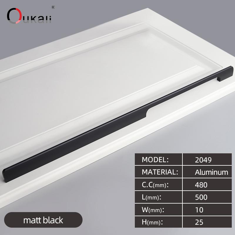 Oukali 400mm Good Quality Modern Contemporary Furniture Simple Cabinet Wardrobe Cabinet Door Drawer Aluminum Alloy Long Handles