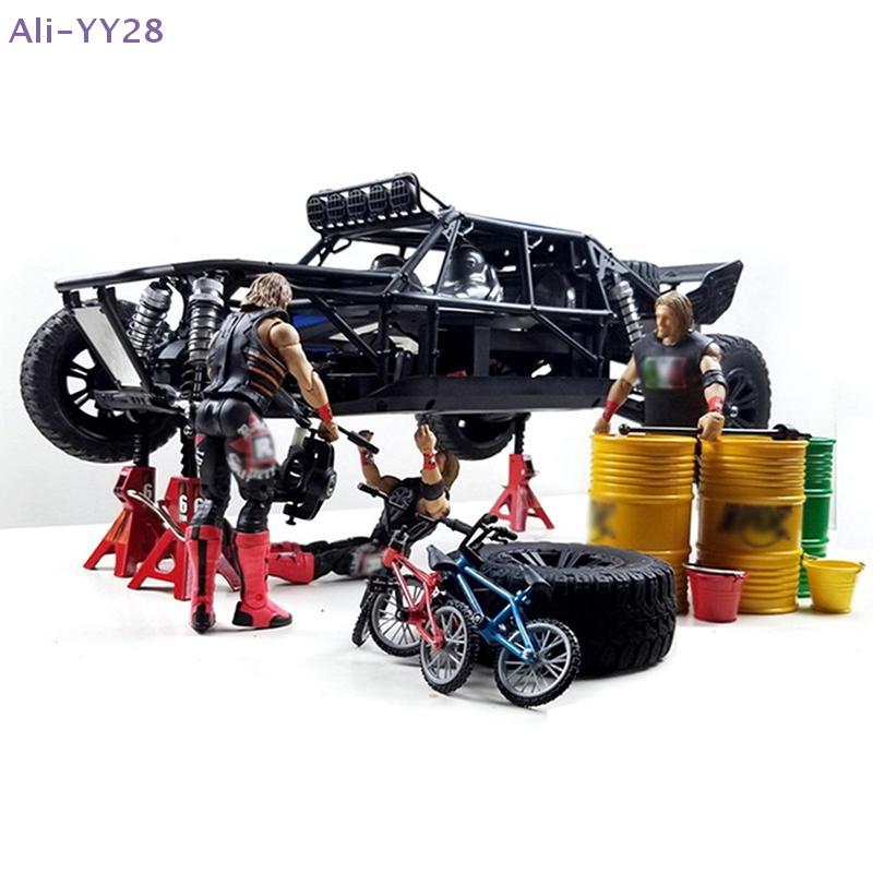 {MX} Mini Simulation 3T 6T RC Car Scale Jack Stands Lift Pair Rack Tire Change Tool For Traxxas TRX-4M SCX24 1/24 1/18 Size