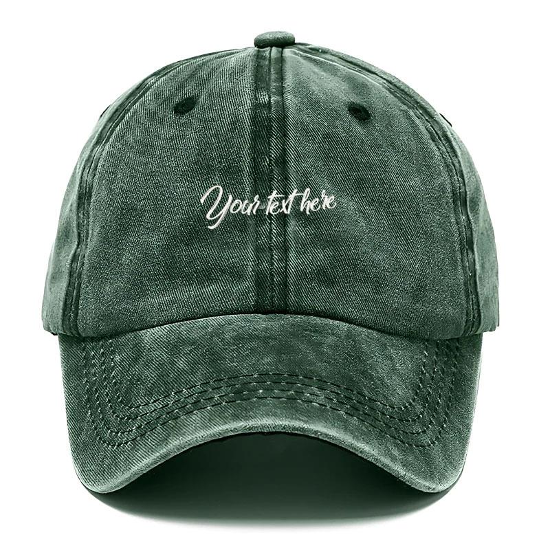 

Washed Cotton Baseball Cap for Men Adjustable Distressed Trucker Hat for Men Women Personalized Fashion Sun Hats Text Vintage зелений