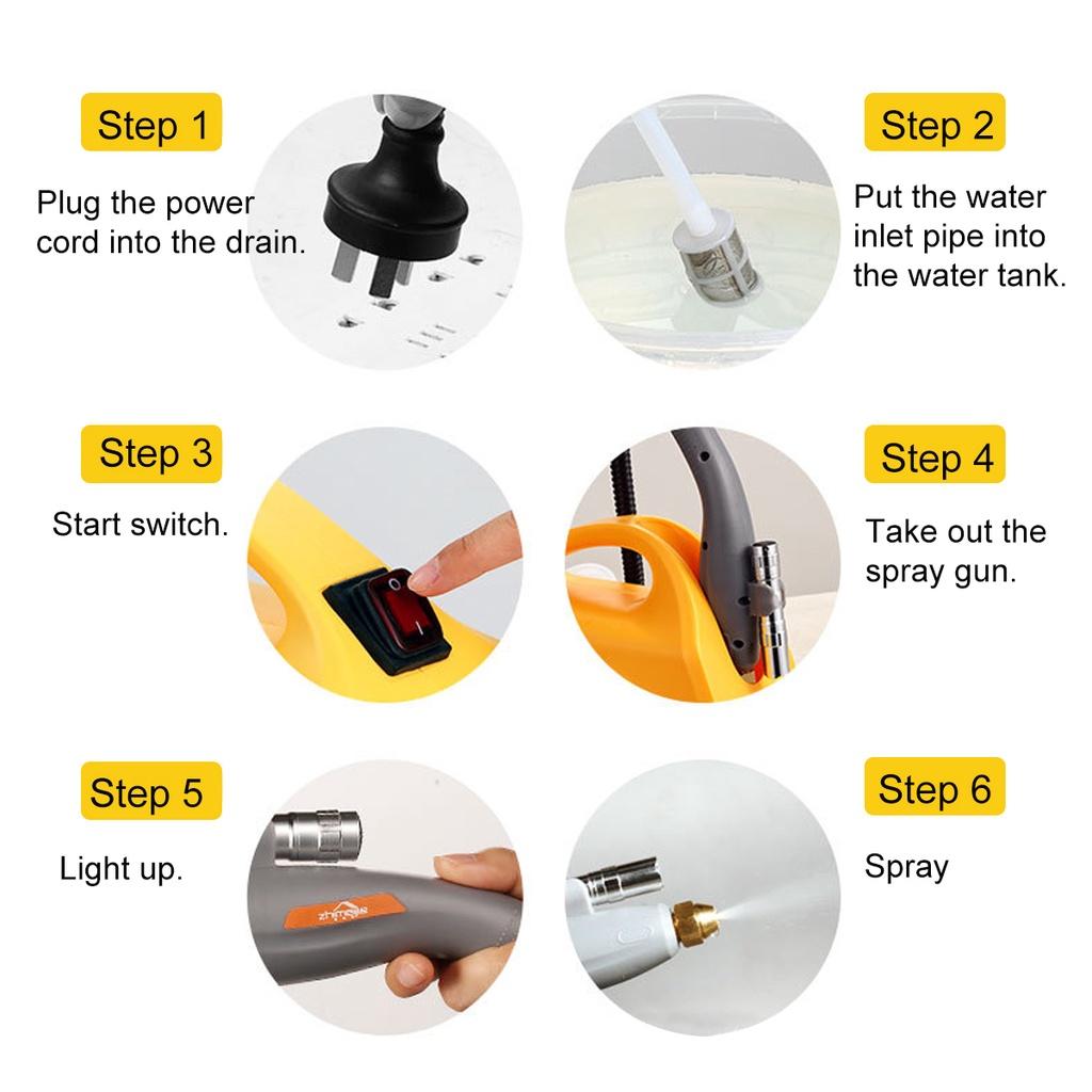 3000W 220V ~ 50Hz High Temperature Steam Cleaner For Hood Air Conditioner Car Mobile Cleaning Machine Pumping Sterilization Disinfector