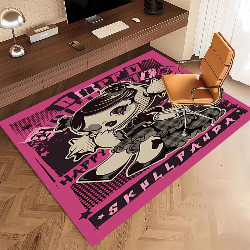 Skullpanda Print Area Rug - Soft,Washable Non-Slip Indoor Mat,Living Room,Home Office Decorative Rug