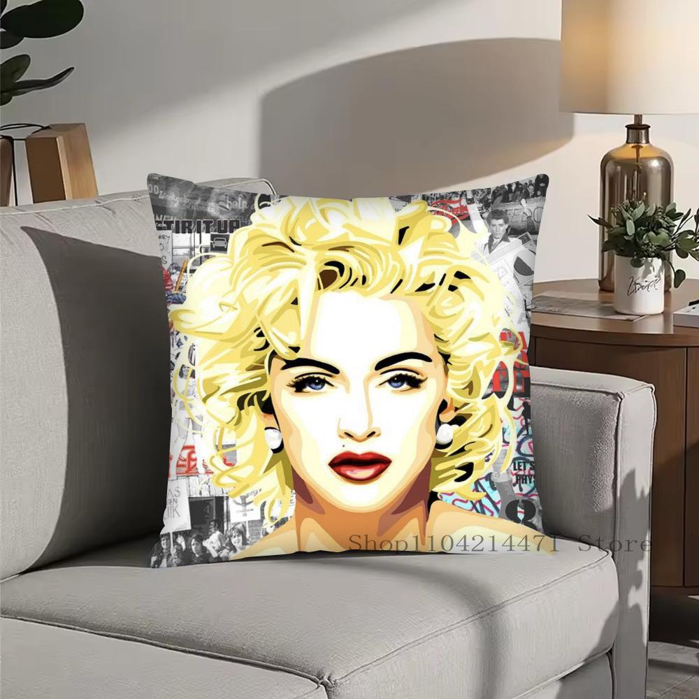 1pc Madonna Pillow Case Square Bedroom Sofa Leisure Comfort Cushion Car Living Room Home Decoration