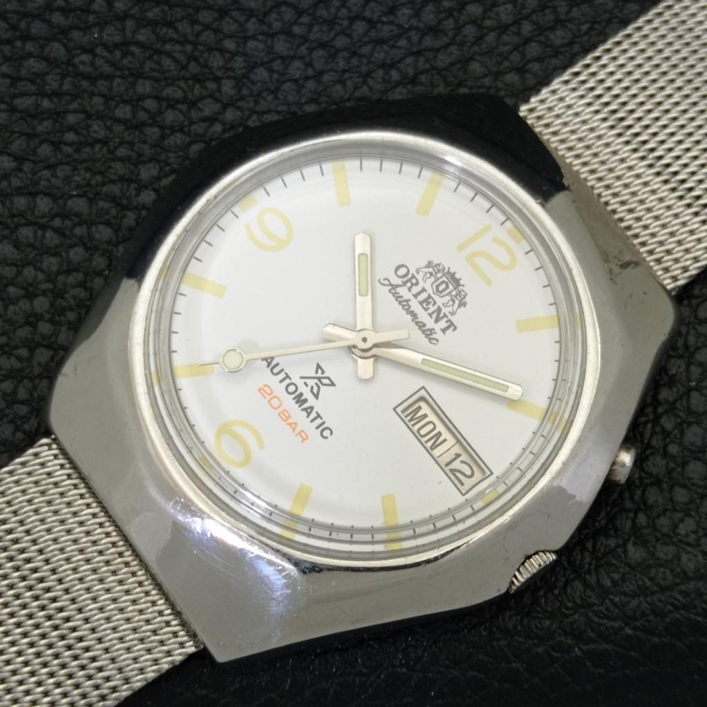 VINTAGE ORIENT AUTOMATIC 48741 JAPAN MENS WHITE COLOR DIAL WATCH a500732-5 R154-a500732