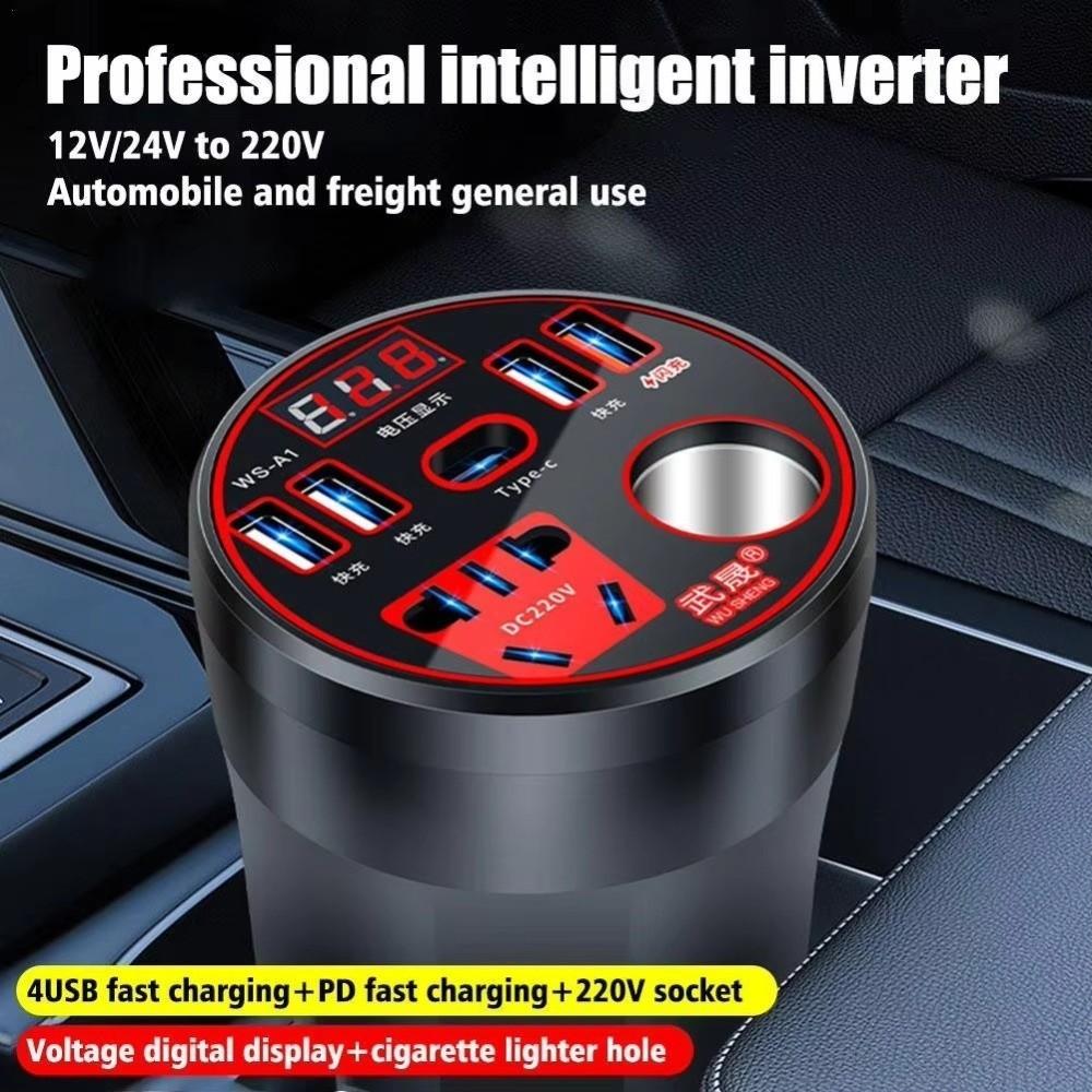 High Power Car Inverter 12V/24V To 220V Car Power Converter Multifunction Power Adapter