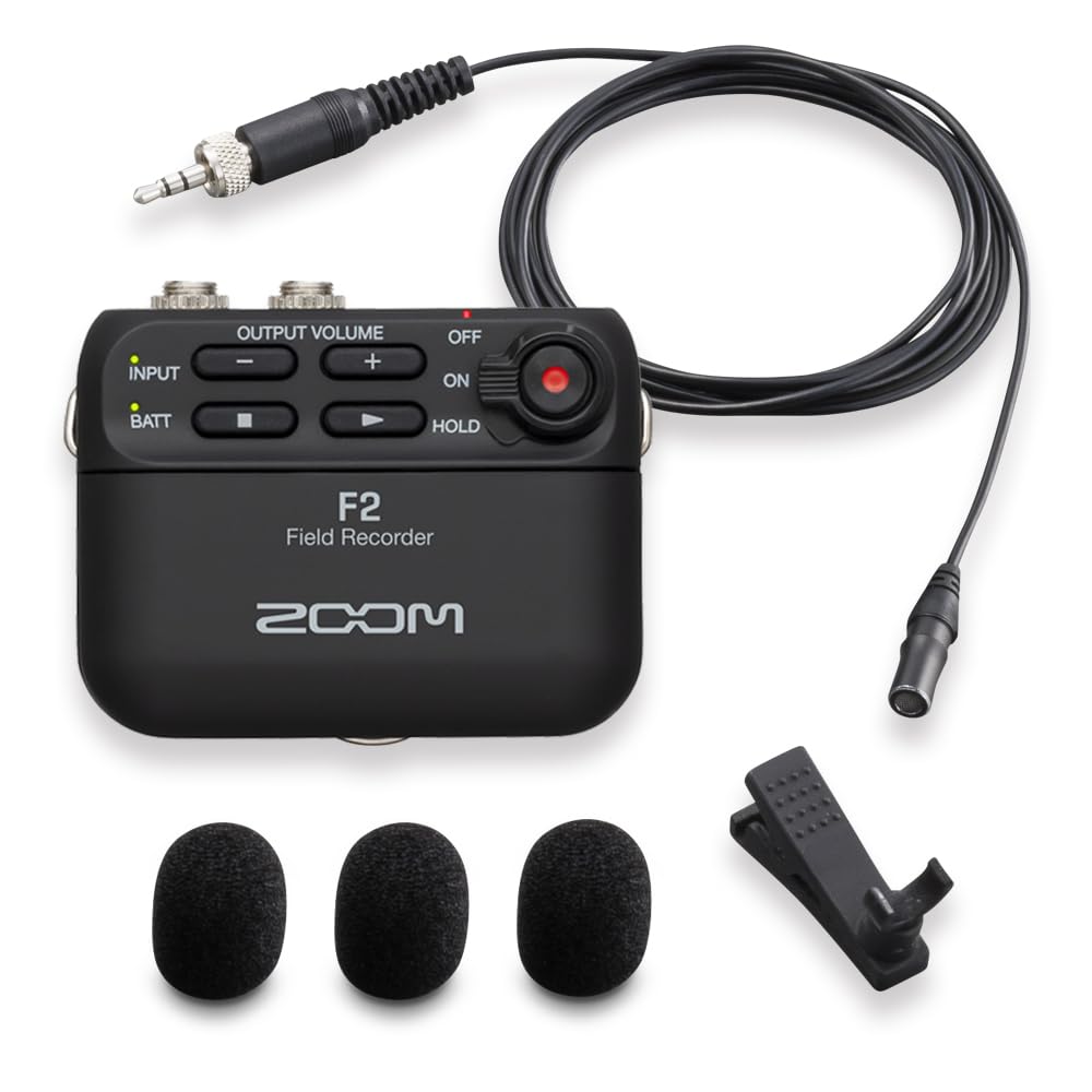 ZOOM Ultra Compact Recorder with Zoom Pin Microphone, F2/B, 32 Bit Float Compatible, No Settings ...