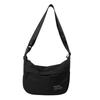 New Fashi Versatile Solid Color Nyl Letter Single Shoulder Bag Zipper Open Messenger Bag Adjustable Shoulder Strap Women Bag