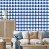 Harlequin Diamonds Wallpaper Blue and White, Azure Background 50x1000