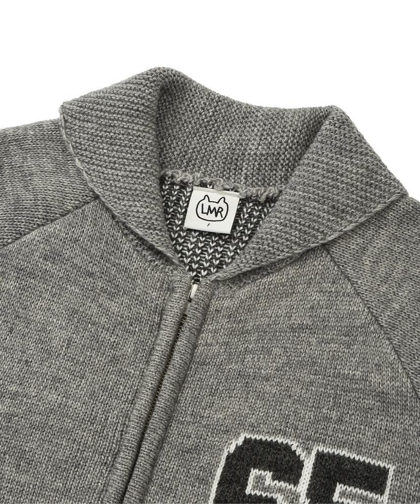 LMR Channony Wool Cowichan Knit Zip-Up Grey