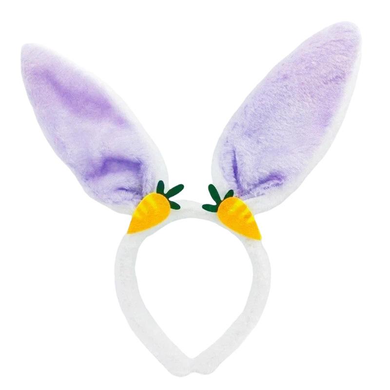 Neue Osterhasenohr-Haarbänder Plüsch-Hasenohren Karotten-Haarband Party Cosplay Kostüm Kopfschmuck Gesichtswasch-Haar-Accessoires Geschenk