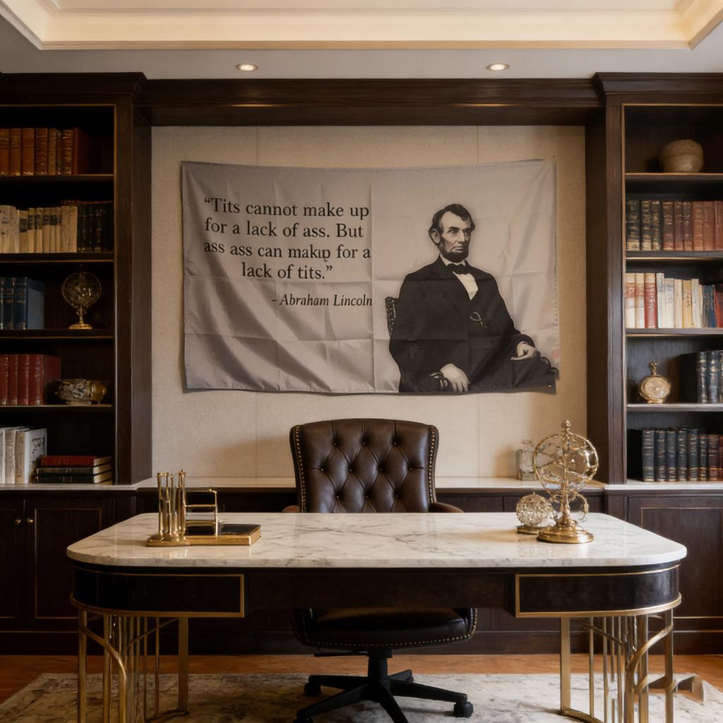 Lincoln Quotes Stair Banner Tapestry, Honest Abe Funny Poster Flag, For Man Cave Dorm Decor & Outdoor Use, Ideal Giftforhim&Her