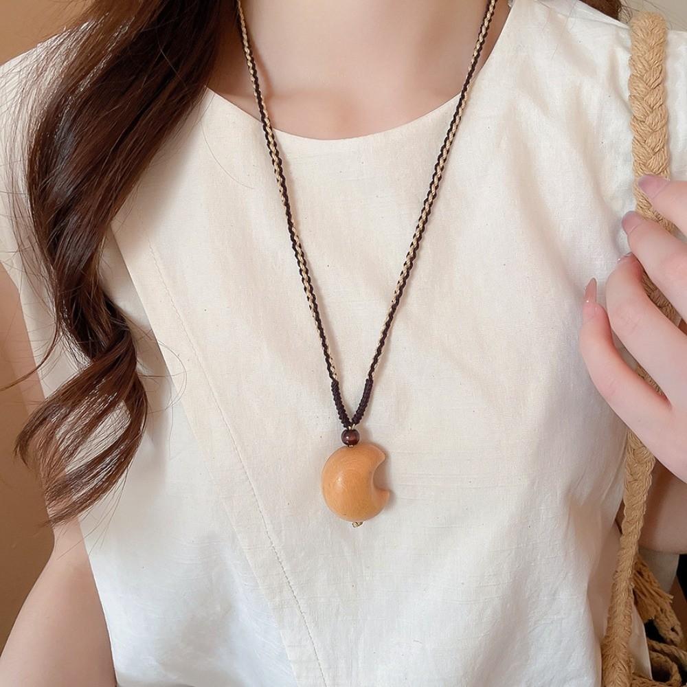 Bohemian Style Wood Clavicle Chain Y2K Accessories Couple Friends Choker  Holiday