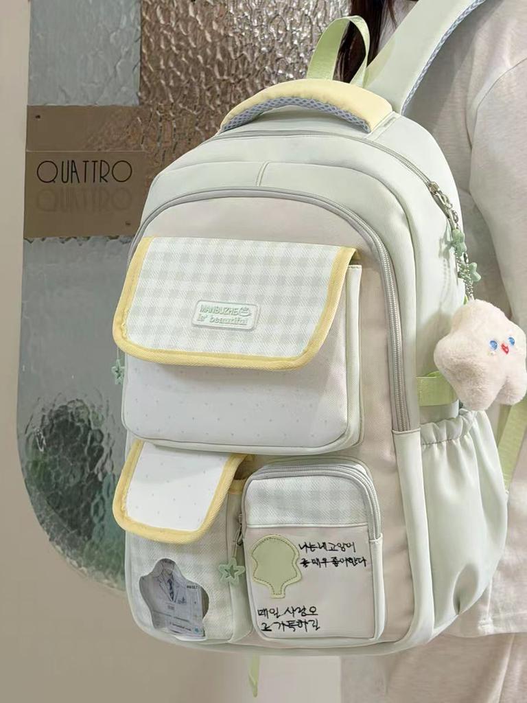 Schoolbag New Schoolbag High Value Dopamine Cute Girl Backpack Campus Junior High School High School Students Large Capacity Backpack
