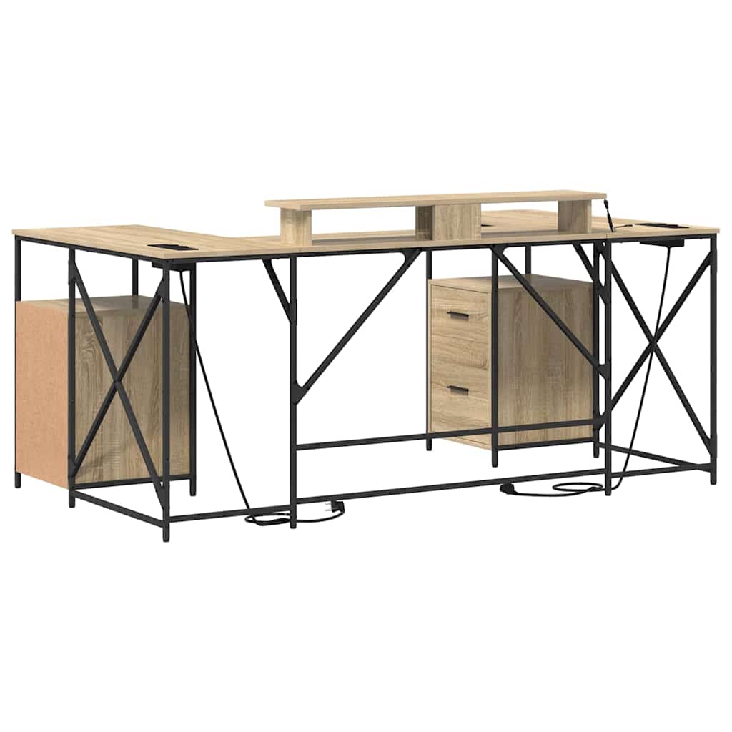 Desk Sonoma Oak 182 x 101 x 87.5 cm Particleboard