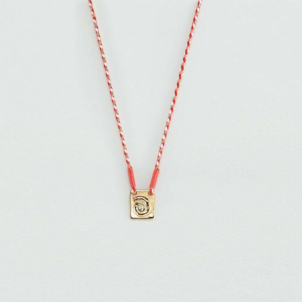 

Personalized Tarot Brand Square Sun Pendant, Fashionable And Simple Color Rope Necklace, Electroplated 18K Gold