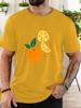 Fresh Orange Fruit Slice Graphic Print Unisexs Crew Neck Short Sleeve Casual Basic Summer Daily Soft Comfort Fit Wear Tee Shirt