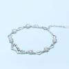 Womens Heart Link Bracelet With Cubic Zirconia Six-Prong Setting Gold Plated Copper Fashion Jewelry Daily Wear