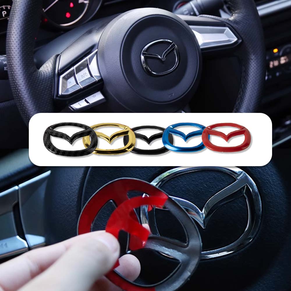 1pcs Car Steering Wheel Emblem Logo Auto Decorative Styling For Mazda Speed MS 3 5 6 Axela Atenza CX-3 CX-4 CX-5 CX-8 CX-7 MS MP