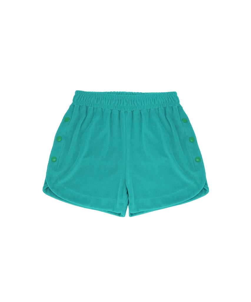 LESONNET Button Shorts Emerald Green
