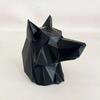 3D Printed Wolf Head Ornament Red Home Office Desktop Trailer Hat Statue Sculpture Coupling Cover