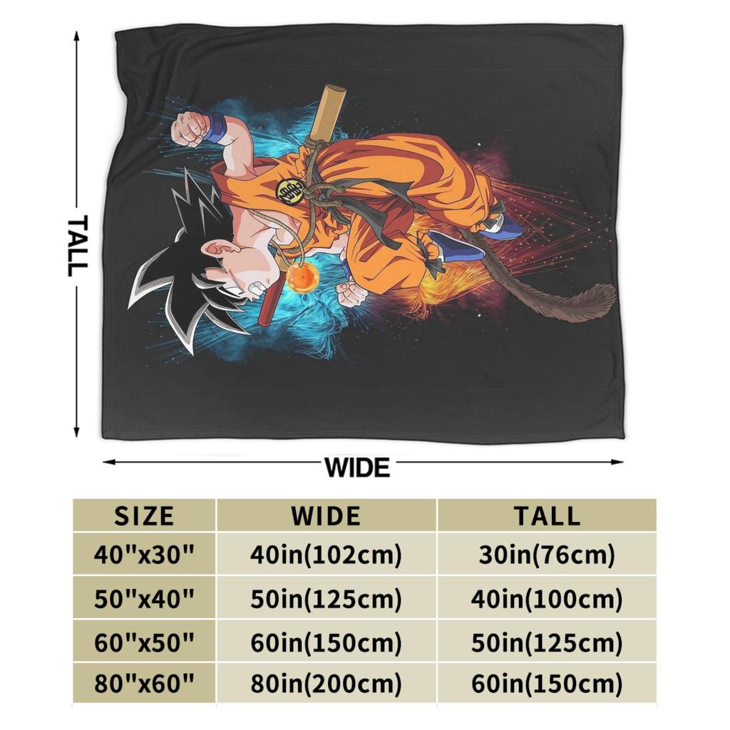 Goku Attack Blanket Velvet Textile Decor DBZ Japanese Anime Breathable Lightweight Throw Blankets for Sofa Car Bedspread
