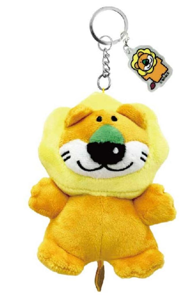 SK Japan Tabekko Animals Plush Toy Key Ring Lion Acrylic 16915