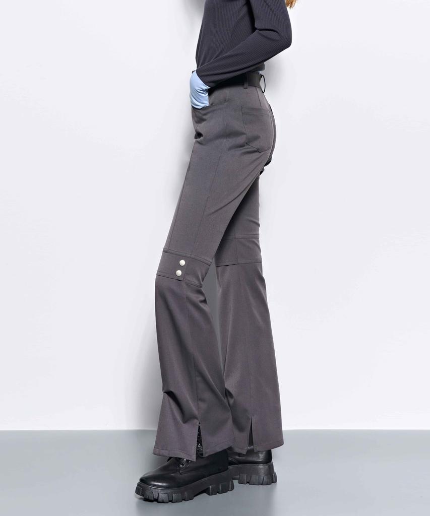 Kimjisu Pinched Slit Pants _ Gray