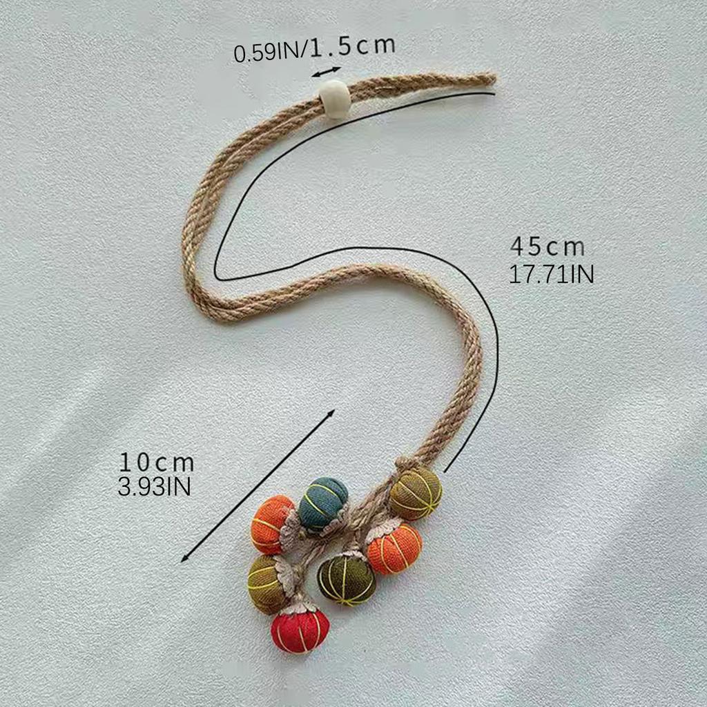 Pumpkin String Pendant Curtain Tie Fabric Cartoon Adjustable Hemp Rope Cute Embellishment Curtain Accessories Curtain Buckle