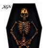 Automatic Dancing Skeleton Halloween in Casket, Light Up Musical Toy with Desktop Decoration LED Lights, Spooky Animated Decor, Party Haunted