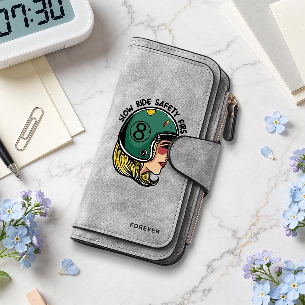 Women Vintage Wallet Fashion Cute Printed Card Holder Casual Portable Long Purse